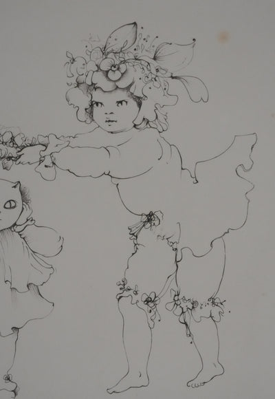 Léonor FINI : Le déguisement de chat (Noir), Gravure originale signée