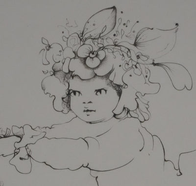 Léonor FINI : Le déguisement de chat (Noir), Gravure originale signée