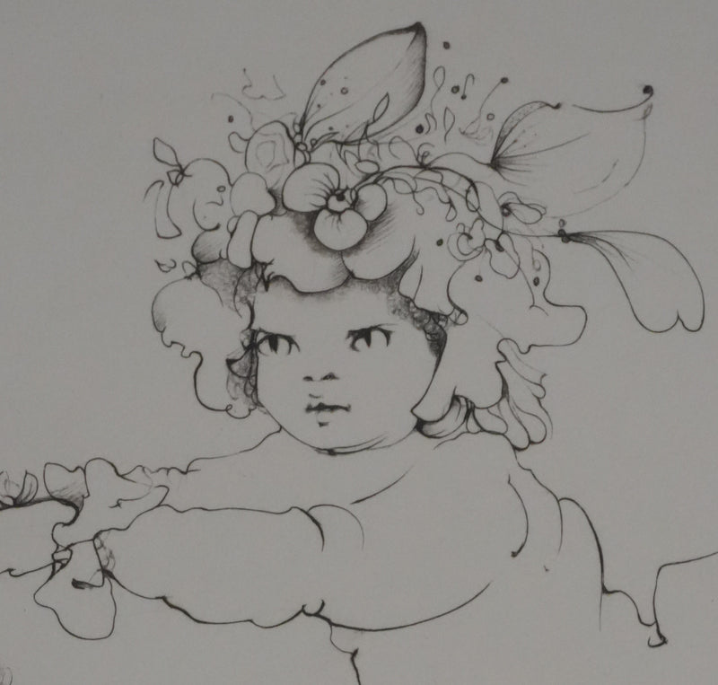 Léonor FINI : Le déguisement de chat (Noir), Gravure originale signée