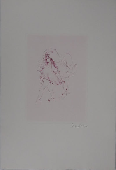 Léonor FINI : Le chapeau en fleur, Gravure originale signée