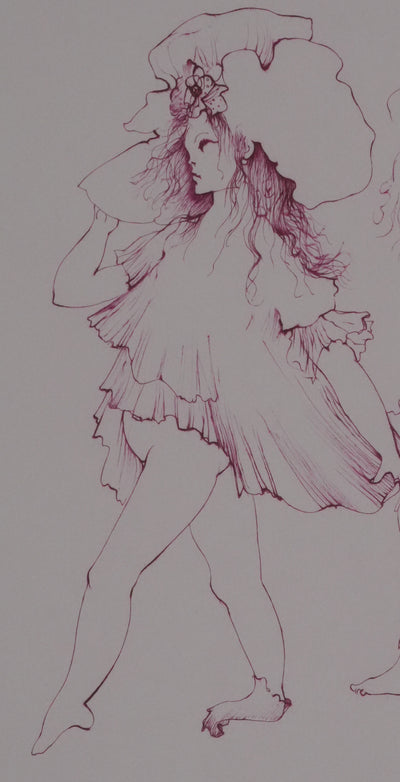 Léonor FINI : Le chapeau en fleur, Gravure originale signée