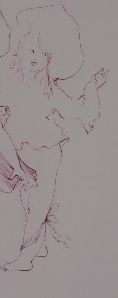 Léonor FINI : Le chapeau en fleur, Gravure originale signée