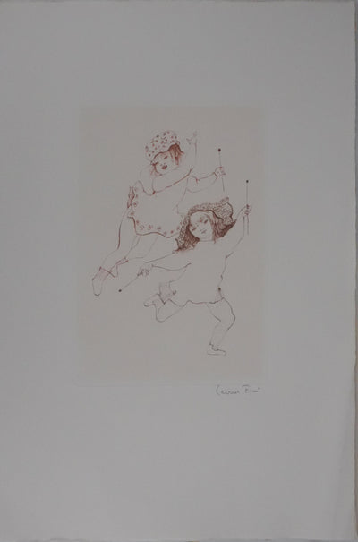 Léonor FINI : Les petites musiciennes, Gravure originale signée