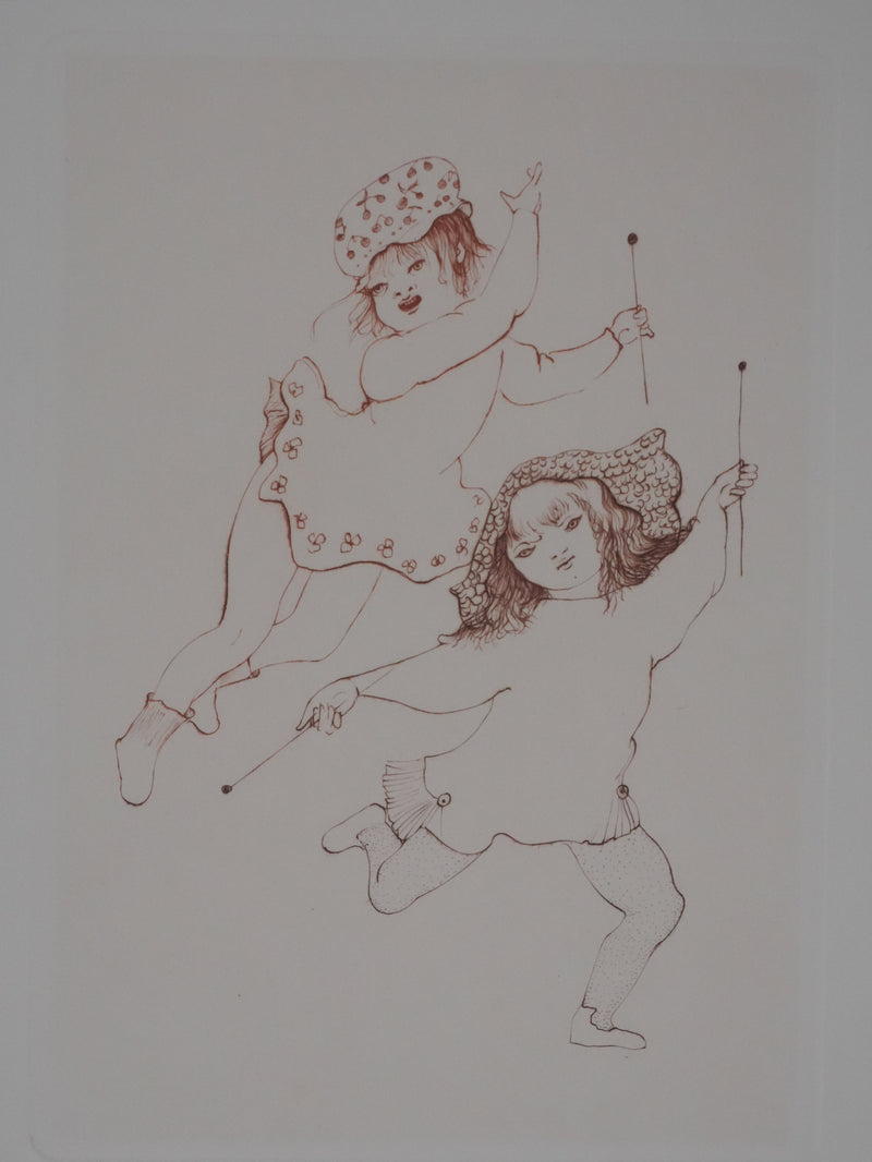 Léonor FINI : Les petites musiciennes, Gravure originale signée