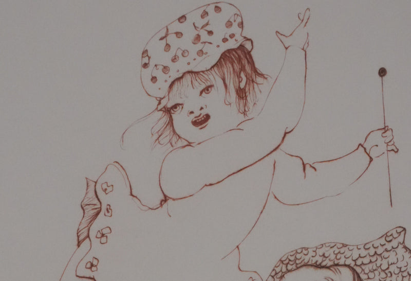 Léonor FINI : Les petites musiciennes, Gravure originale signée