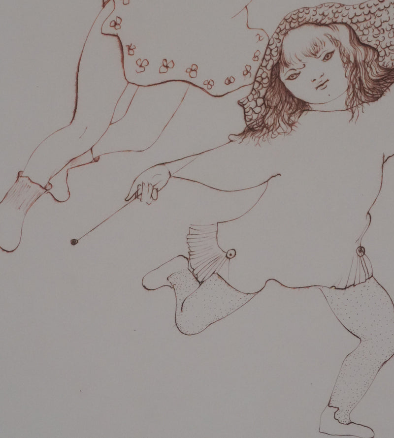 Léonor FINI : Les petites musiciennes, Gravure originale signée