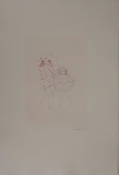 Léonor FINI : Les deux sœurs (Auvergne), Gravure originale signée