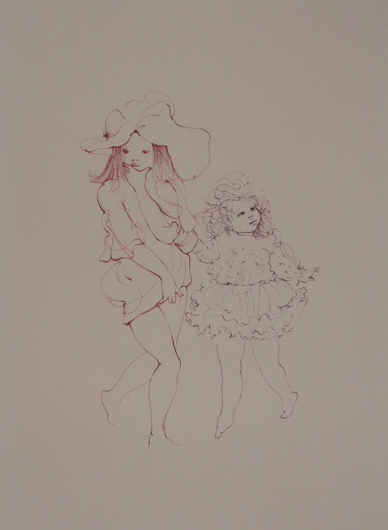 Léonor FINI : Les deux sœurs (Auvergne), Gravure originale signée