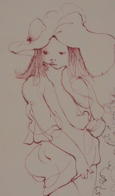 Léonor FINI : Les deux sœurs (Auvergne), Gravure originale signée