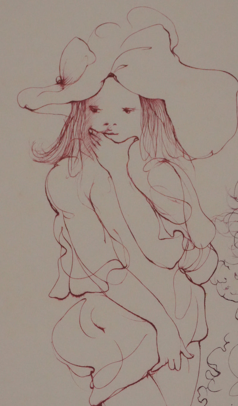 Léonor FINI : Les deux sœurs (Auvergne), Gravure originale signée