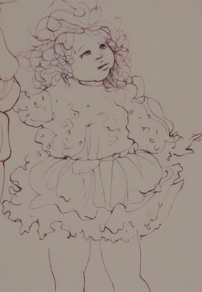 Léonor FINI : Les deux sœurs (Auvergne), Gravure originale signée