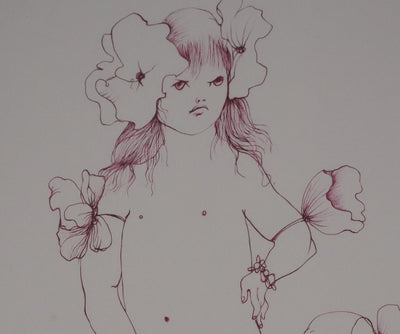 Léonor FINI : Les petites filles aux fleurs, Gravure originale signée