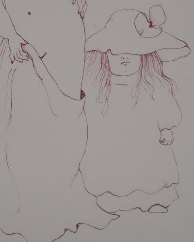 Léonor FINI : Les petites filles aux fleurs, Gravure originale signée