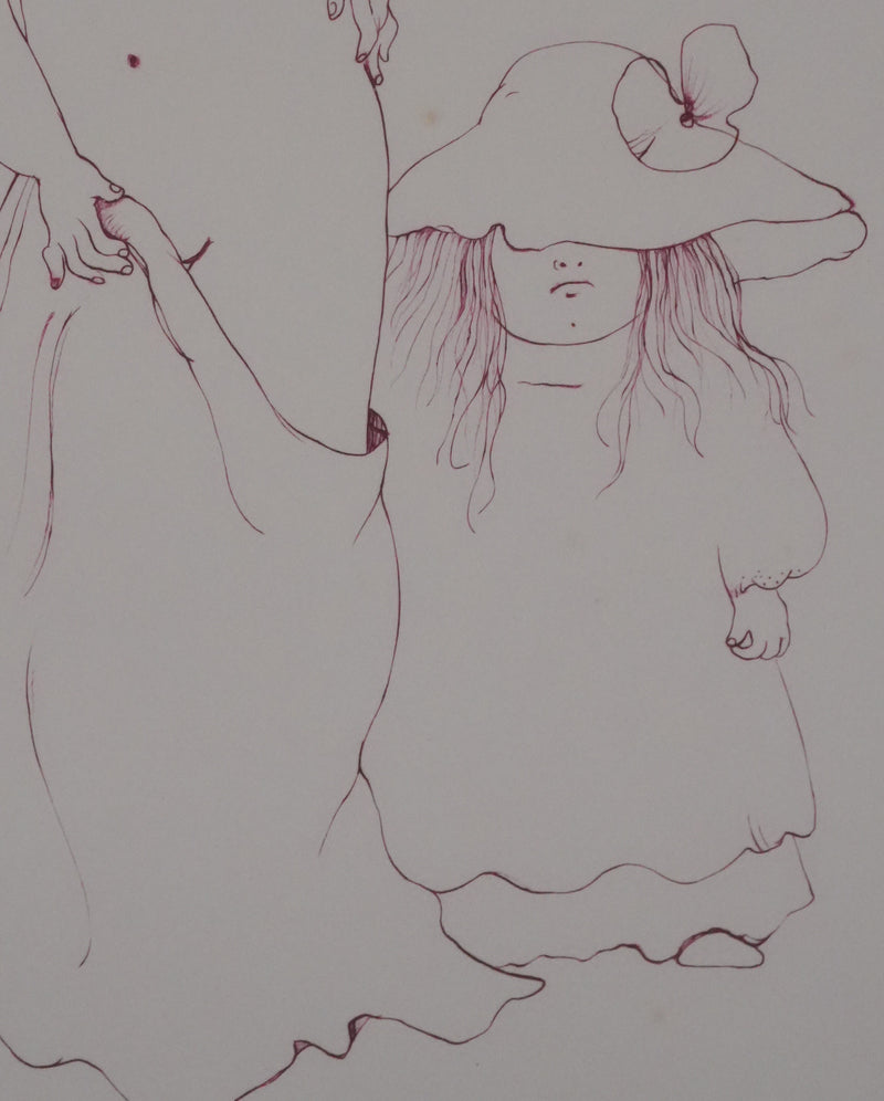 Léonor FINI : Les petites filles aux fleurs, Gravure originale signée