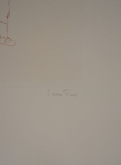 Léonor FINI : La jeune fille au gros chapeau, Gravure originale signée