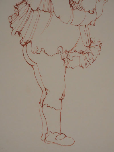 Léonor FINI : La jeune fille au gros chapeau, Gravure originale signée