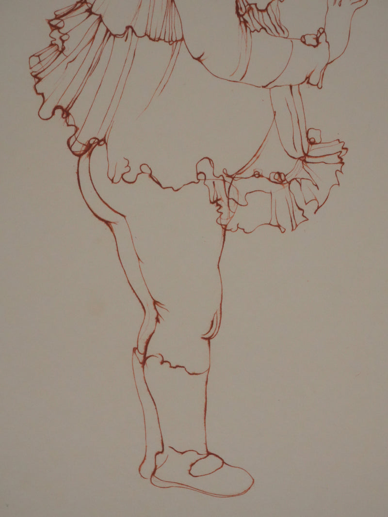 Léonor FINI : La jeune fille au gros chapeau, Gravure originale signée