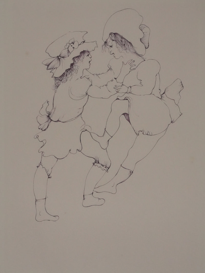 Léonor FINI : Chamaillerie entre sœurs, Gravure originale signée