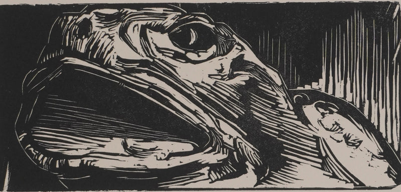 Suzanne von HOTTIER-VAHL : La grenouille, Gravure originale signée