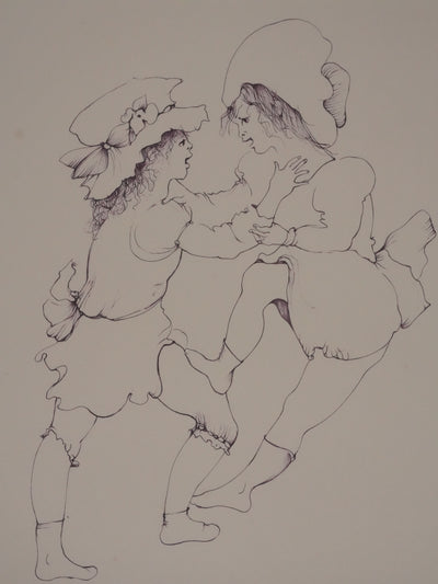 Léonor FINI : Chamaillerie entre sœurs, Gravure originale signée