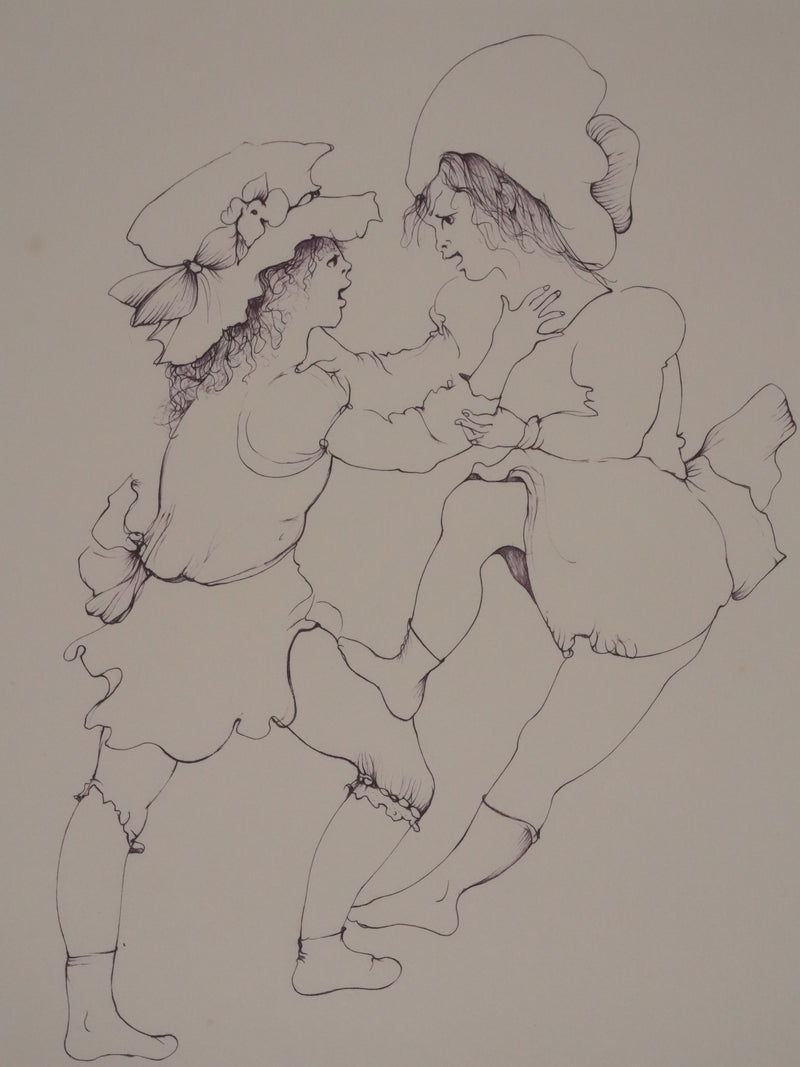 Léonor FINI : Chamaillerie entre sœurs, Gravure originale signée