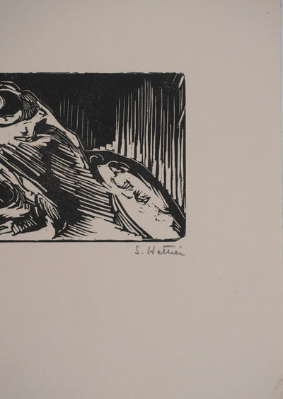 Suzanne von HOTTIER-VAHL : La grenouille, Gravure originale signée