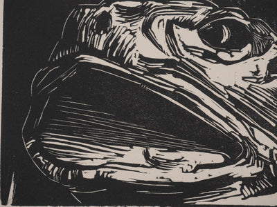 Suzanne von HOTTIER-VAHL : La grenouille, Gravure originale signée