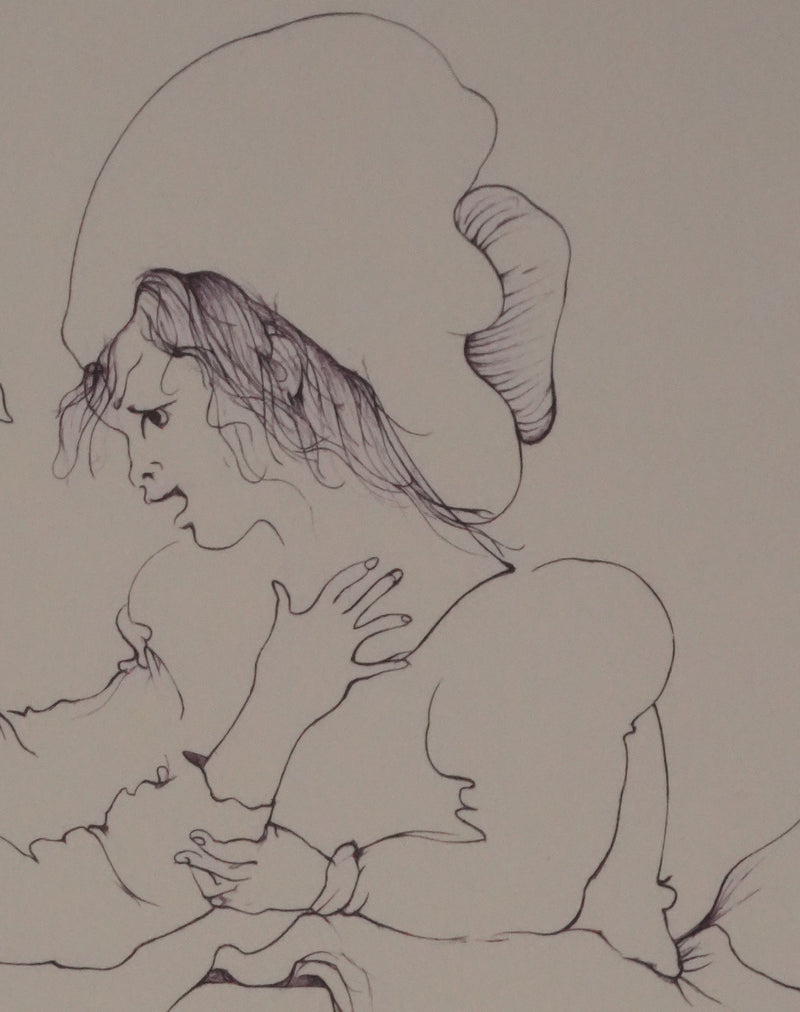 Léonor FINI : Chamaillerie entre sœurs, Gravure originale signée