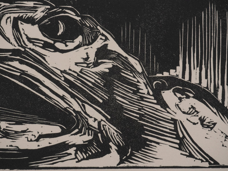 Suzanne von HOTTIER-VAHL : La grenouille, Gravure originale signée