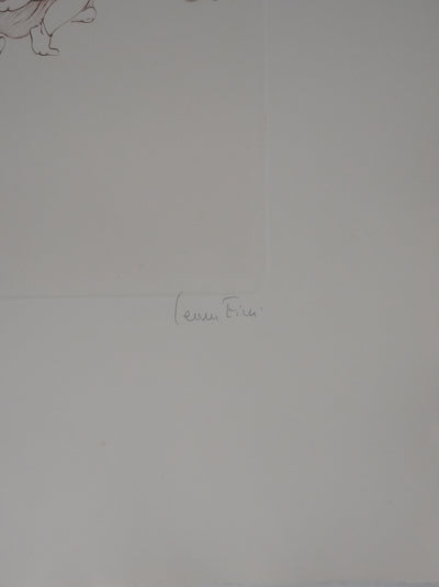 Léonor FINI : Les petites filles au papillon, Gravure originale signée