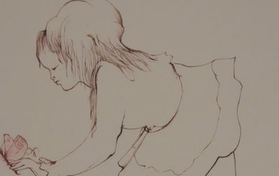 Léonor FINI : Les petites filles au papillon (Auvergne), Gravure originale signée