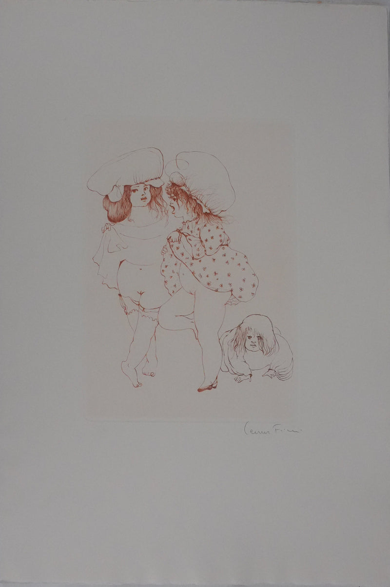 Léonor FINI : Les trois sœurs, Gravure originale signée