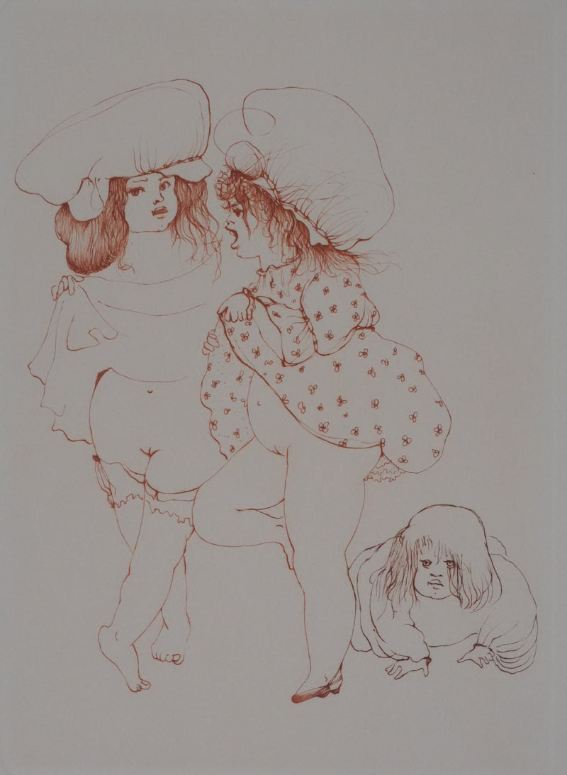 Léonor FINI : Les trois sœurs, Gravure originale signée