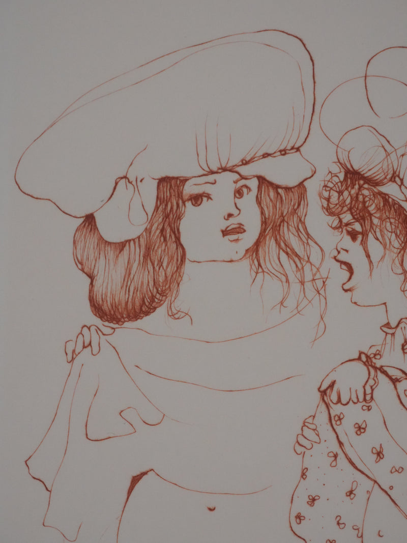 Léonor FINI : Les trois sœurs, Gravure originale signée