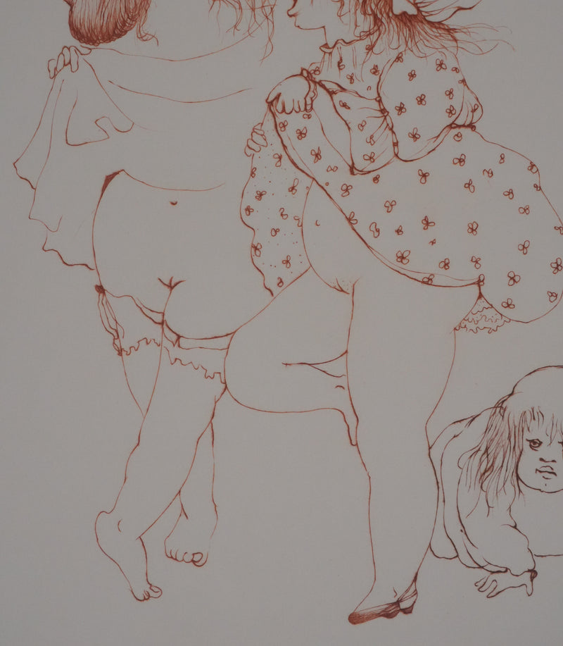 Léonor FINI : Les trois sœurs, Gravure originale signée