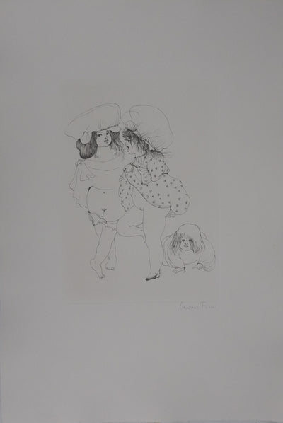 Léonor FINI : Les trois sœurs (noir), Gravure originale signée