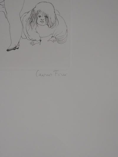Léonor FINI : Les trois sœurs (noir), Gravure originale signée