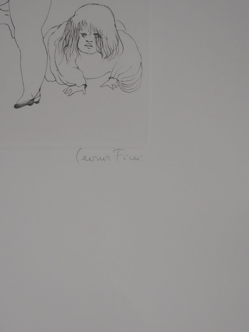 Léonor FINI : Les trois sœurs (noir), Gravure originale signée