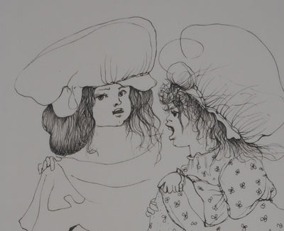 Léonor FINI : Les trois sœurs (noir), Gravure originale signée