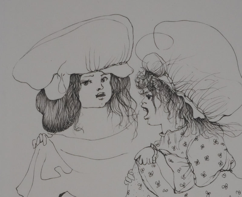 Léonor FINI : Les trois sœurs (noir), Gravure originale signée