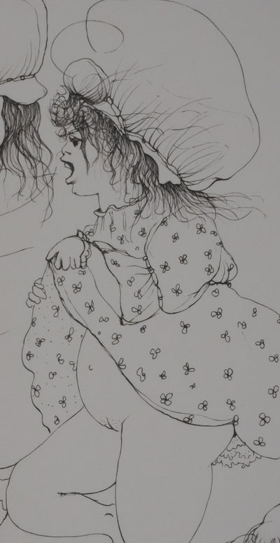 Léonor FINI : Les trois sœurs (noir), Gravure originale signée