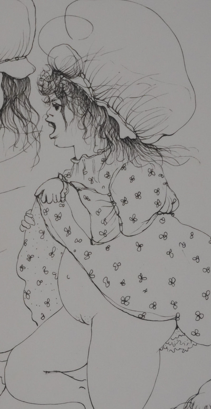 Léonor FINI : Les trois sœurs (noir), Gravure originale signée