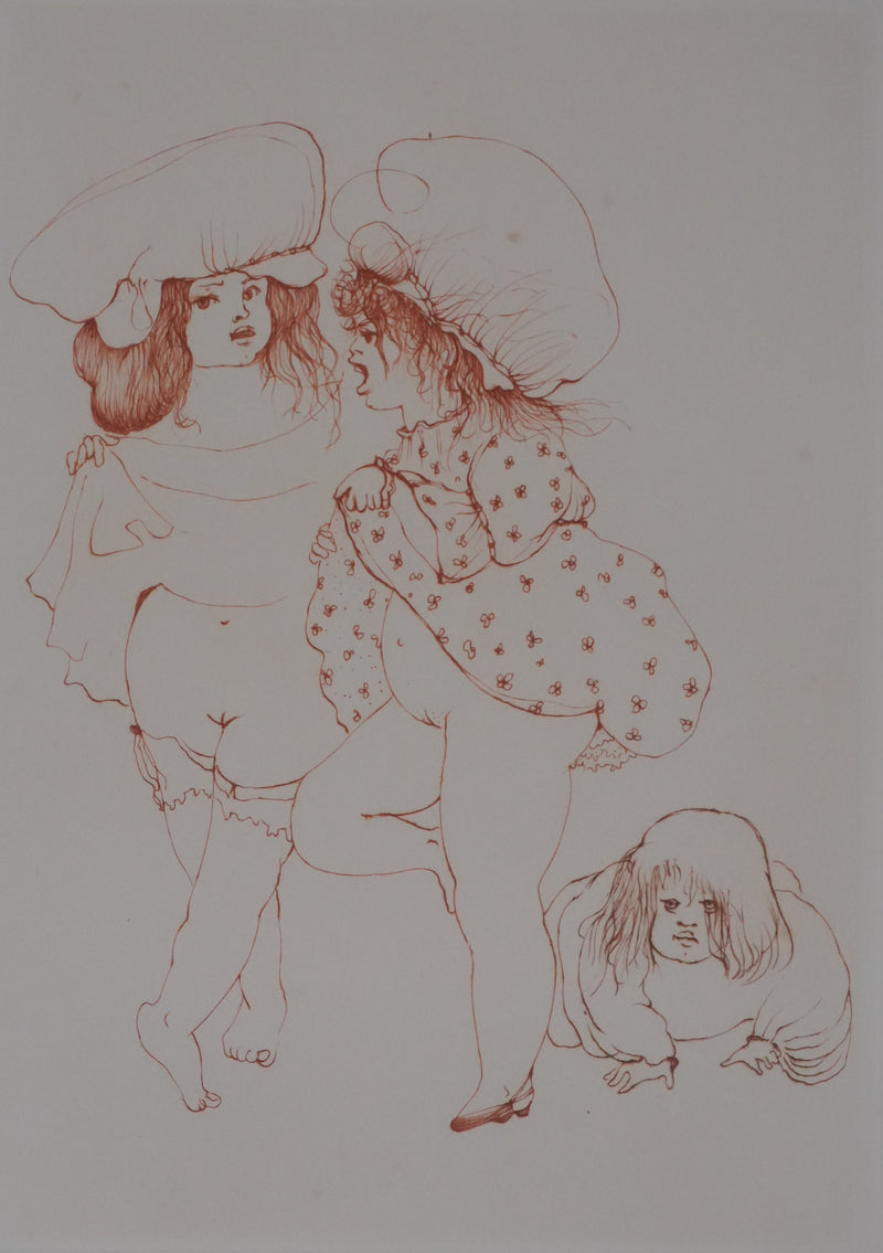 Léonor FINI : Les trois sœurs, Gravure originale signée