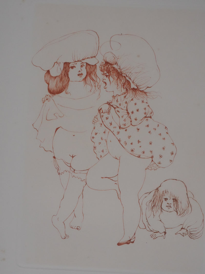 Léonor FINI : Les trois sœurs, Gravure originale signée