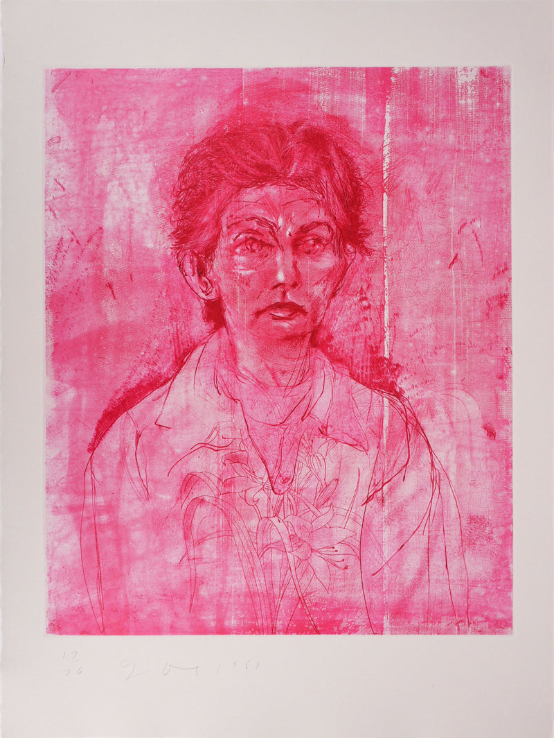 Jim DINE : Nancy Outside in July XVII, Gravure originale signée