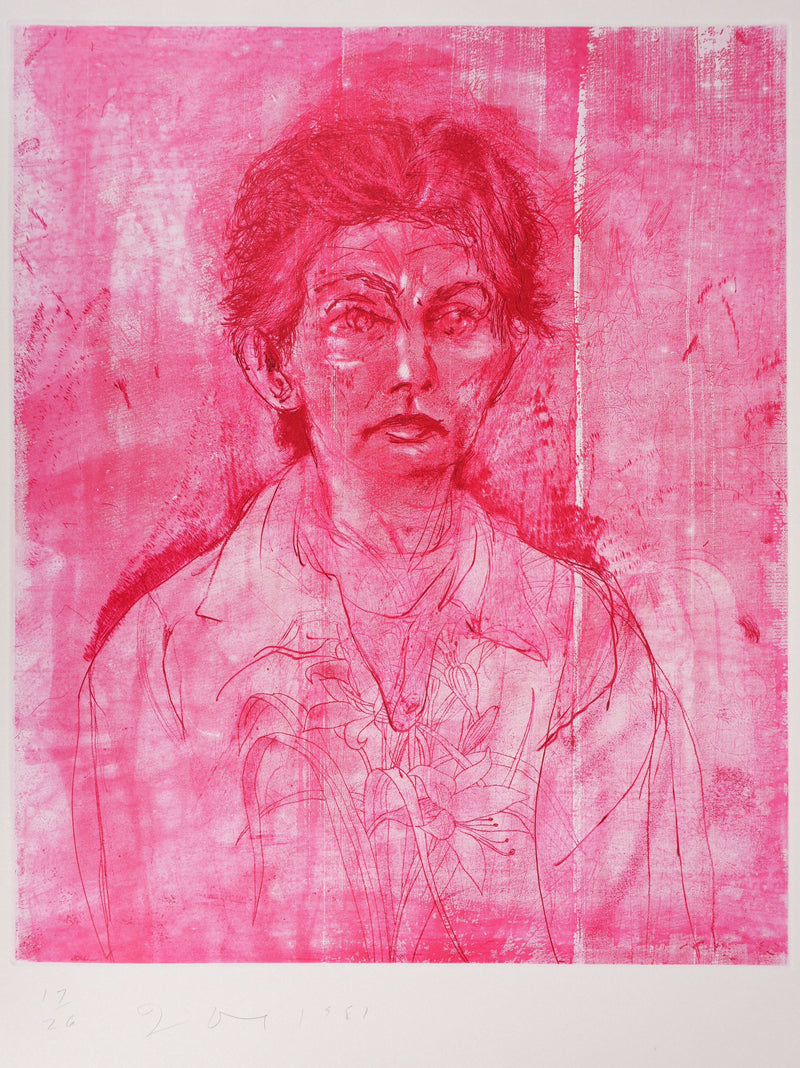 Jim DINE : Nancy Outside in July XVII, Gravure originale signée