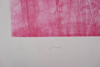 Jim DINE : Nancy Outside in July XVII, Gravure originale signée