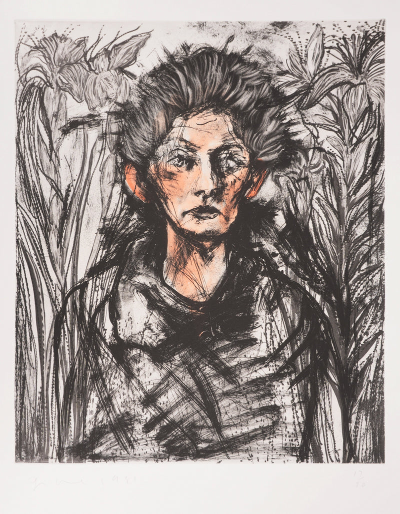 Jim DINE : Nancy Outside in July XX, Gravure originale signée