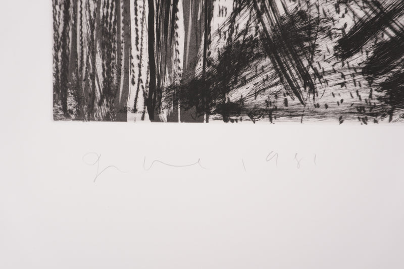 Jim DINE : Nancy Outside in July XX, Gravure originale signée