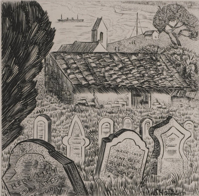 Suzanne von HOTTIER-VAHL : Petit village en Grande Bretagne, Gravure originale signée